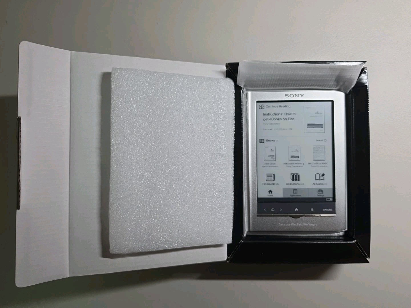 Sony PRS-350 E Reader 5 Inch Silver With Original Case