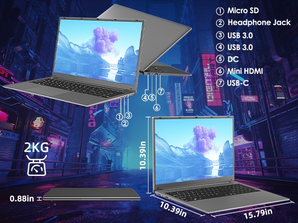 SGIN 15.6/17.3 inch Laptop 128GB 256GB 512GB SSD Intel Celeron WIFI Windows 11