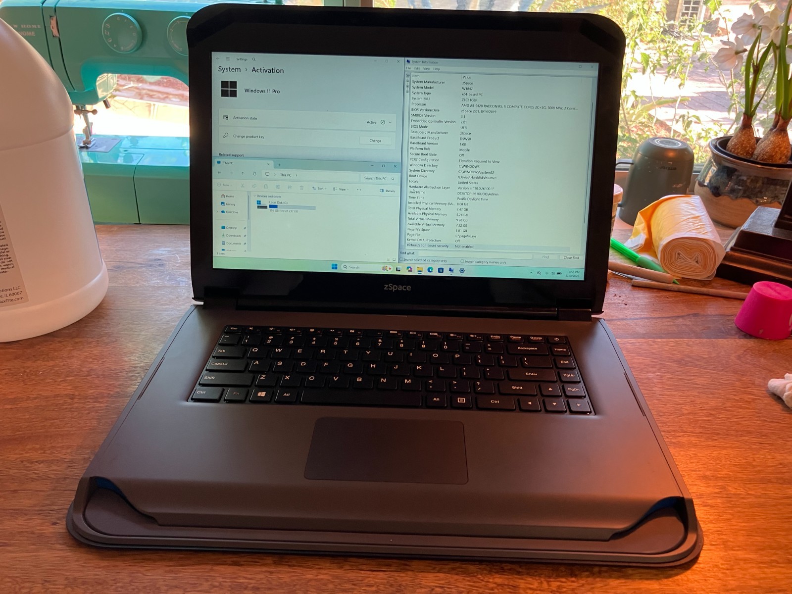 zSpace W1847 Laptop AMD A9-9420 3GHz 8GB RAM 256GB SSD Radeon R5 GPU Wifi Win 11