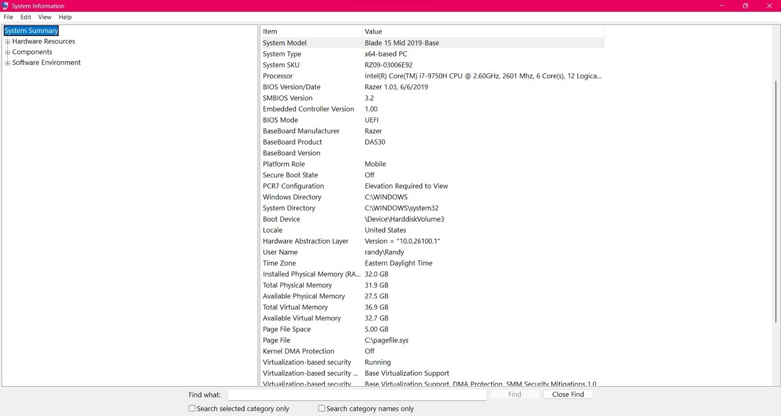 Razer Blade 15 Mid RTX 2080 i7-9750H 32GB 4TB SSD Black Win 11