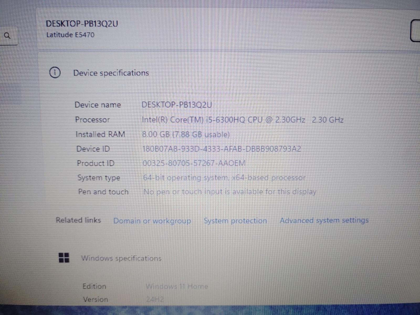 Dell Latitude E5470 14″ Intel i5-6300HQ✔8GB✔128GB SSD✔Win11✔ *NO A/C* **READ**