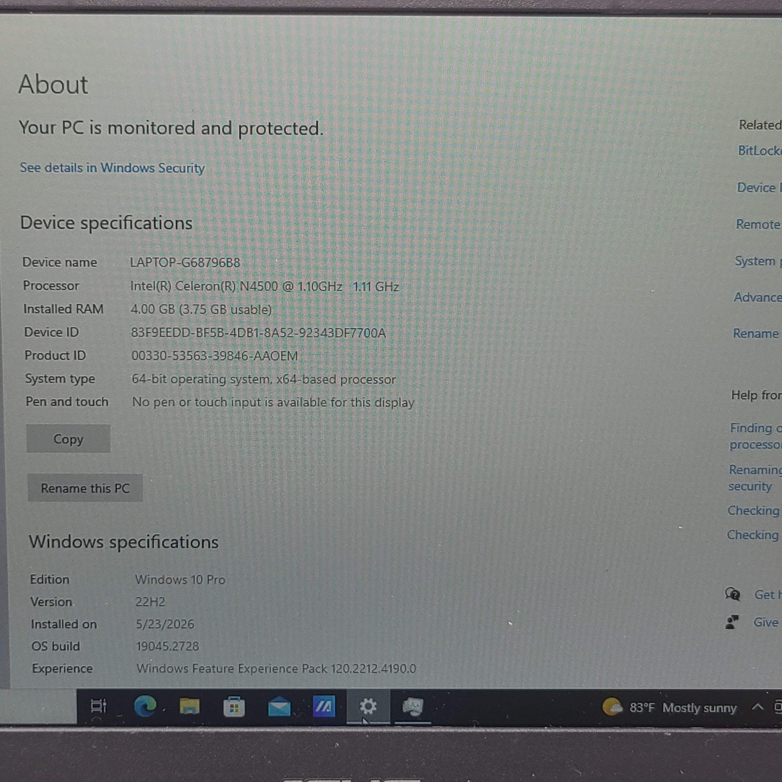 Asus BR1100cka XS04 Celeron N4500 1.1GHz 8GB RAM 64GB SD