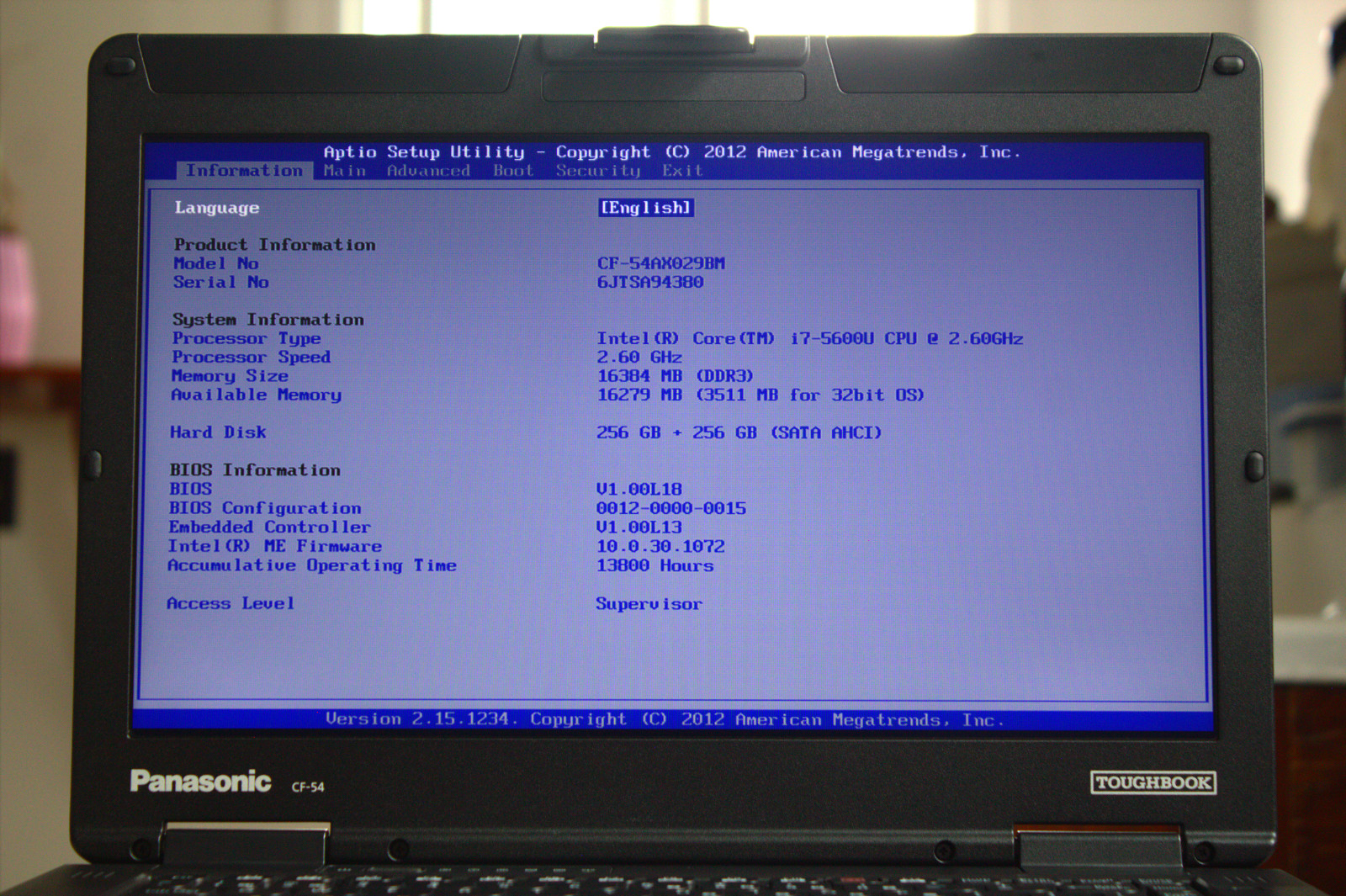 Panasonic Toughbook CF-54 i7-5600U 512GB SSD 16GB RAM DVD SmartCard AC Win11