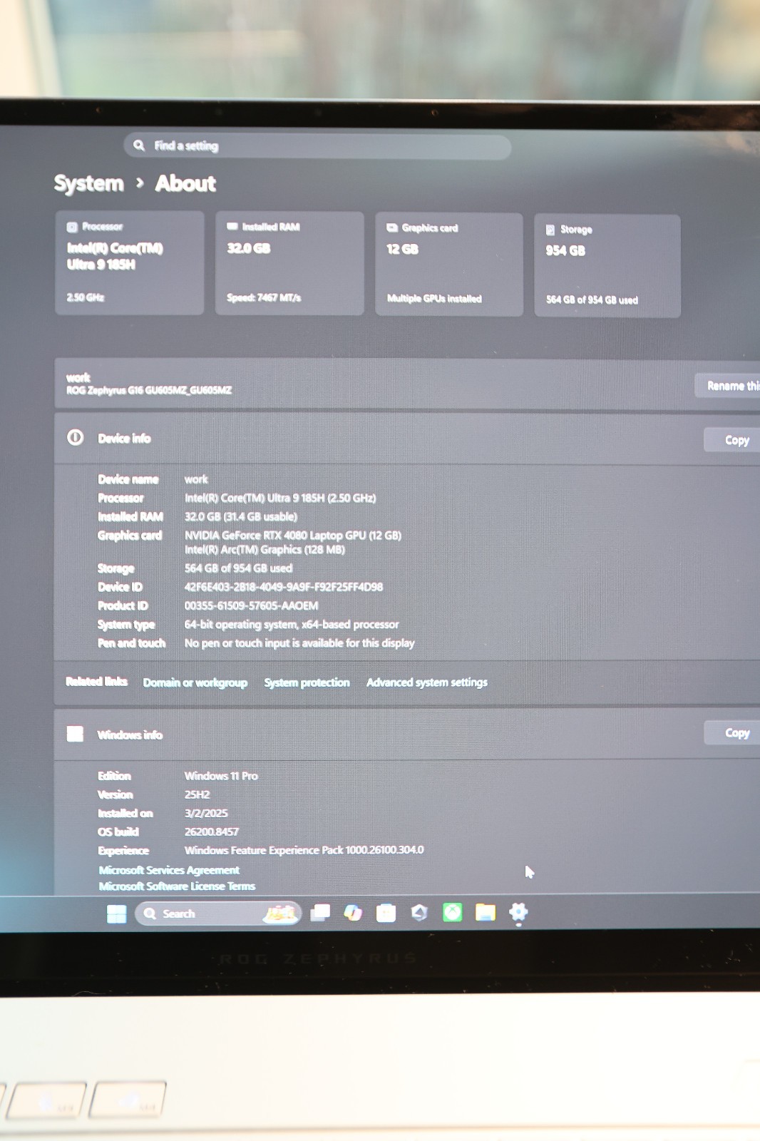ASUS ROG Zephyrus G16 OLED QHD 240Hz (Core Ultra 9 185H, 32GB/1TB SSD, RTX 4080)