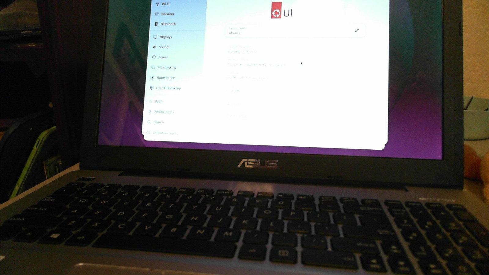 Asus X555L Intel(R) Core(TM) i3-5020U CPU 12 GB RAM 240gb SSD, Ubuntu Linux