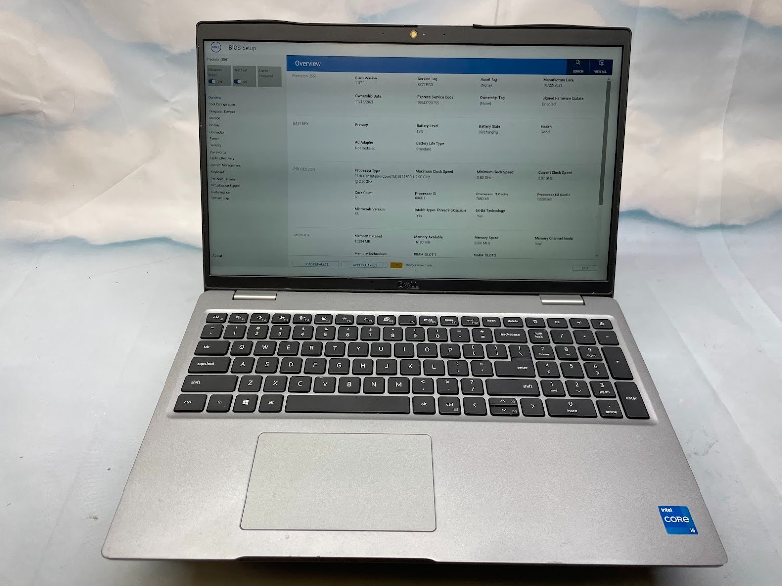 Dell Precision 3561 | i5 11400H | 16GB | Nvidia T600 4GB GPU | NO AC | NO DRIVE