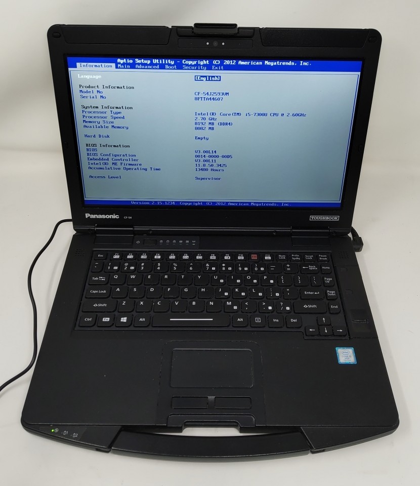 PANASONIC CF-54-3 Rugged Laptop Intel Core I5-7300U 8GB SEE NOTES