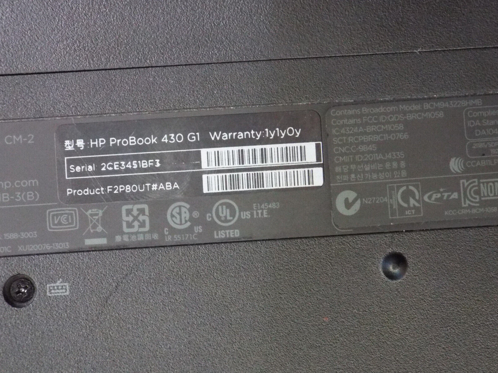 HP ProBook 430 G1 Intel Core i3-4010U 1.70GHz 4GB RAM 240GB SSD Win10 Pro