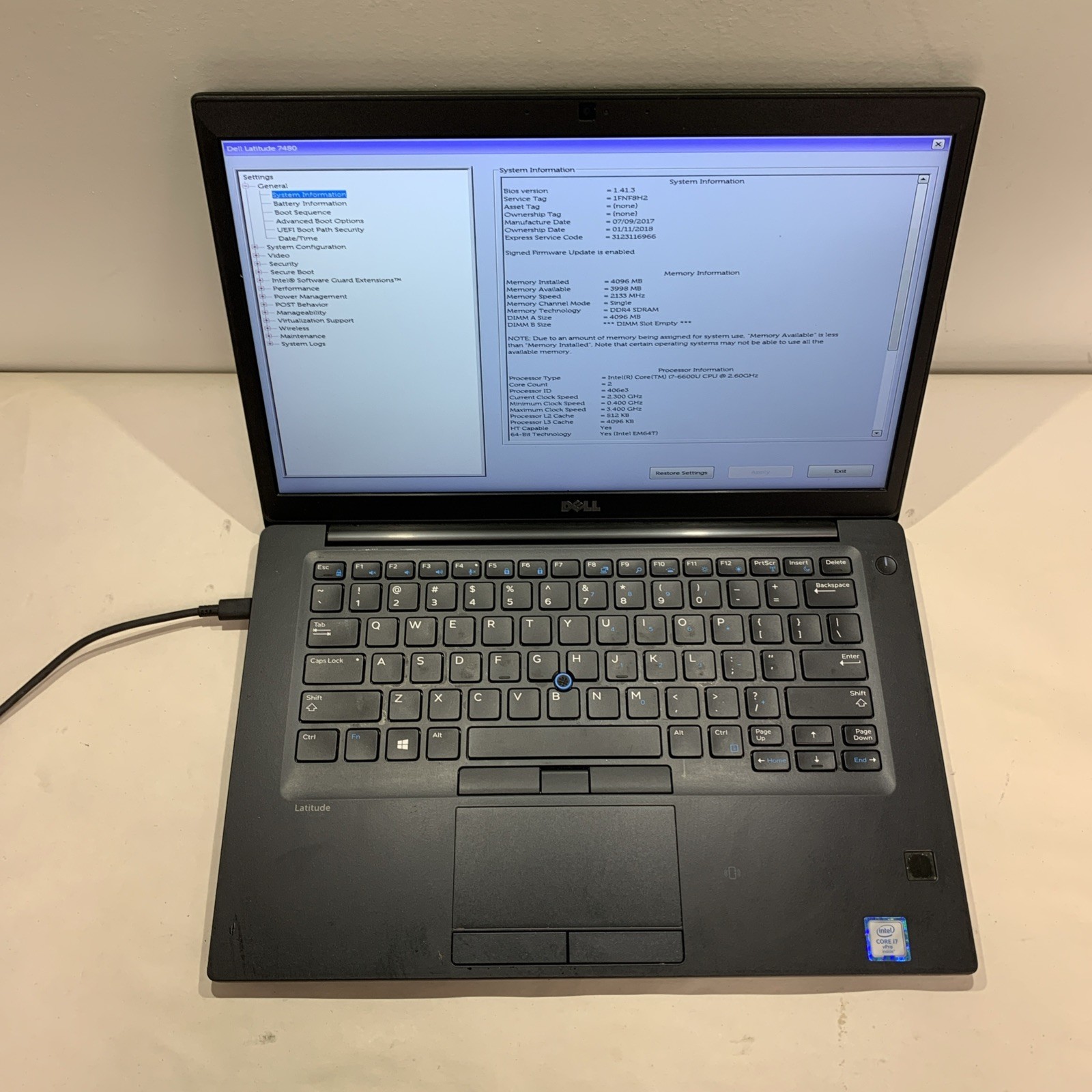 Dell Latitude 7480 i7-7600U 4GB RAM NO SSD | Battery : Poor