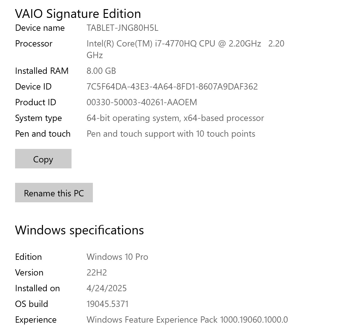 Sony Vaio Z Canvas VJZ12A Intel i7-4770HQ 8GB Ram 256GB SSD Complete w Box *VG*