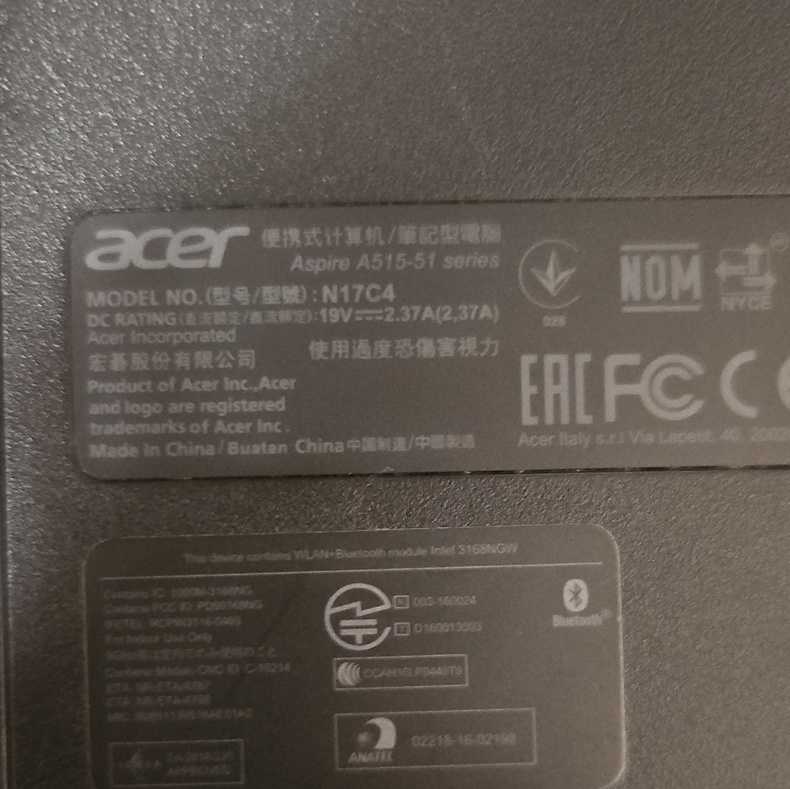 Acer Aspire A515-51 15.6″ Laptop Intel Core i5-1135G7 4GB RAM 1TB HDD Black