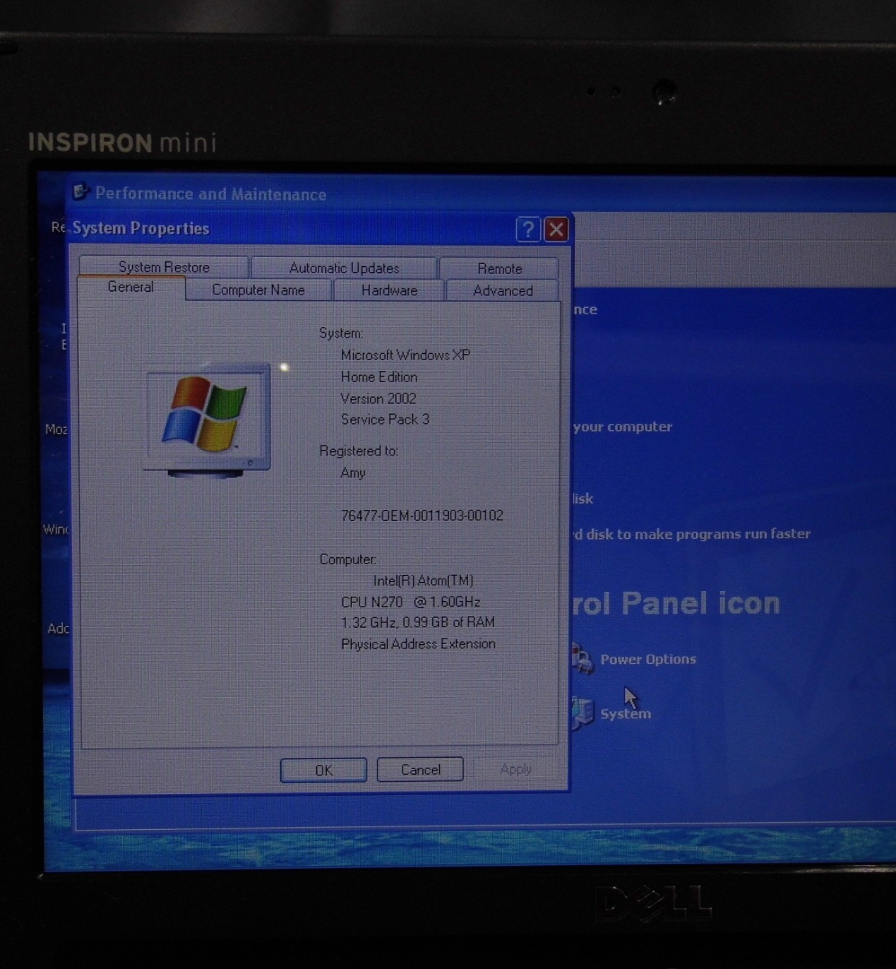 Dell Inspiron Mini 10 PP19S Netbook Atom N270 1.60Ghz/1GB 10.1″ Laptop Computer