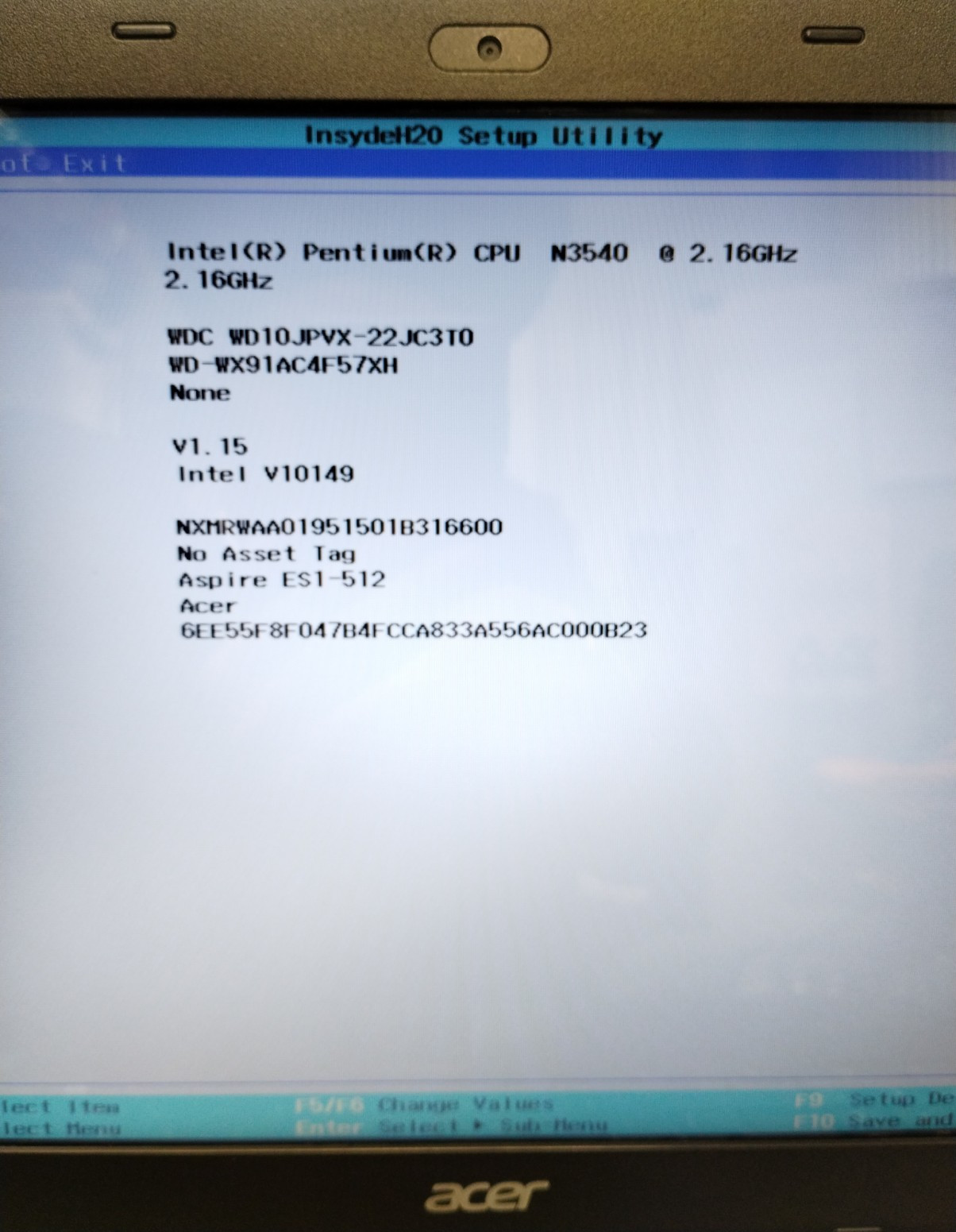 Acer Aspire ES1-512 MS2394 15.6″ Laptop Pentium N3540 8GB 1TB W10H *Read* H3938