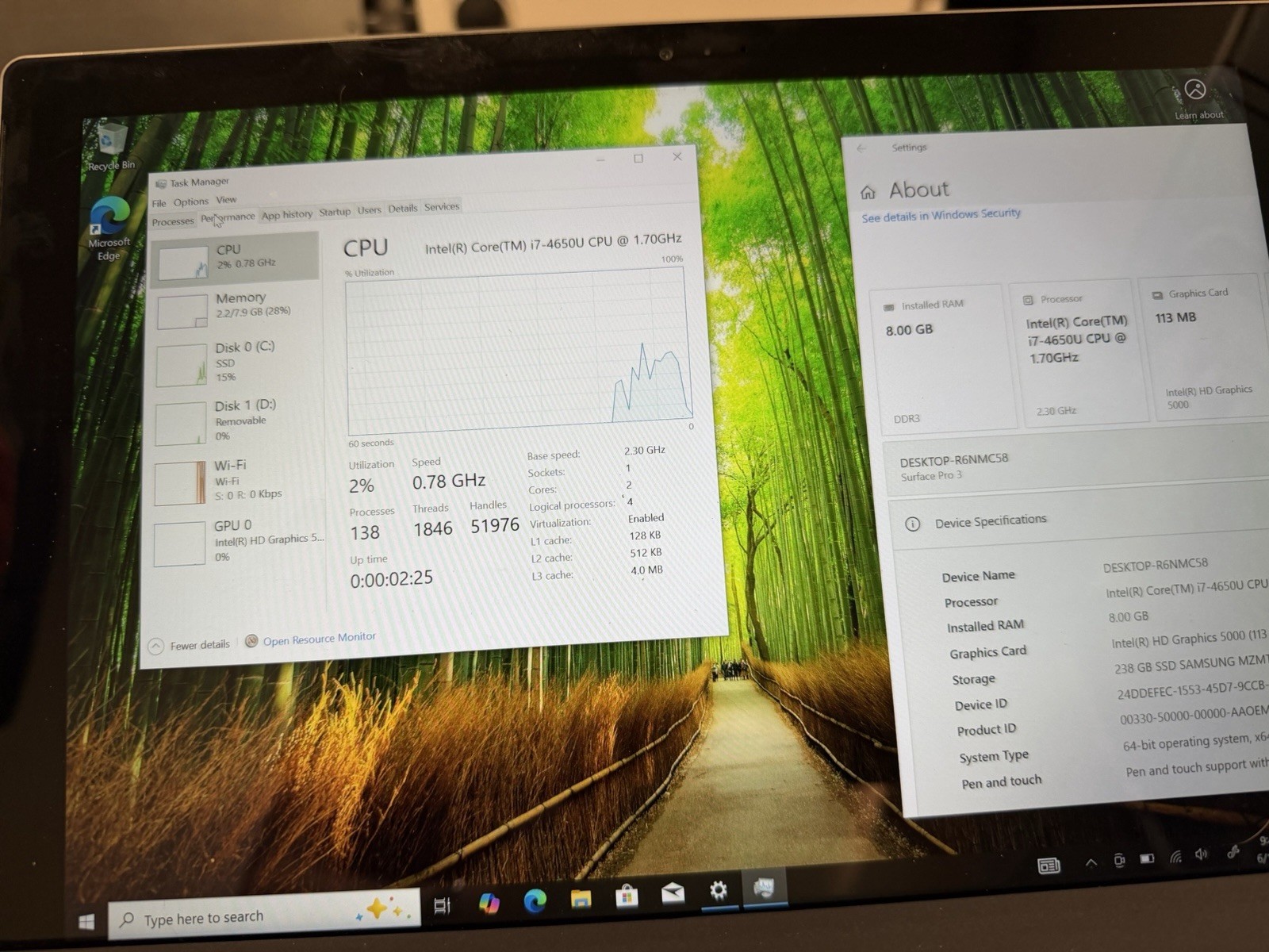 Microsoft Surface Pro 3 Core i7 4650u 1.7GHz 8GB RAM 256GB SSD Windows 11 Pro