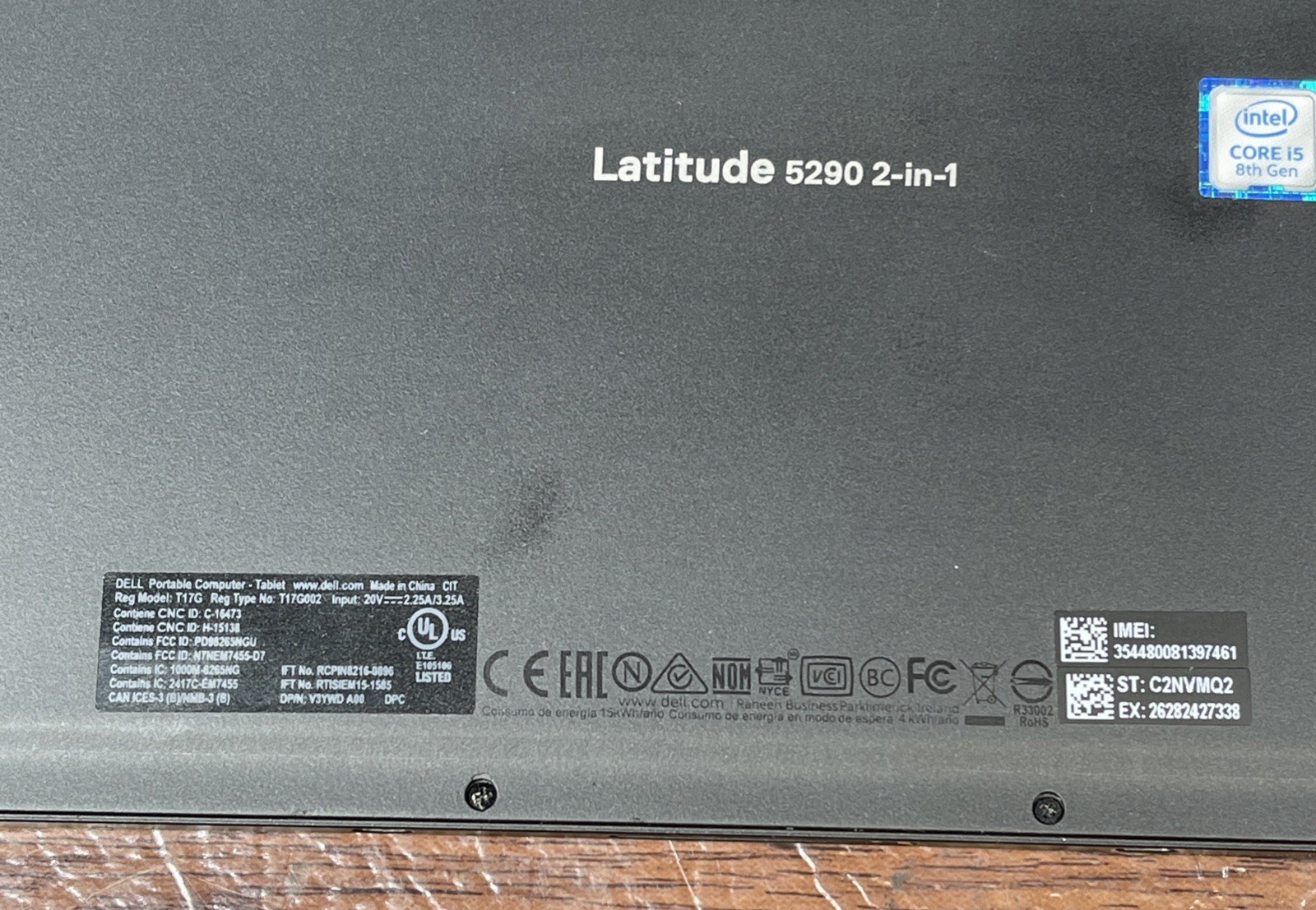 Dell Latitude 5290 Core i5-8350U 3.60 GHz 8GB RAM 256GB SSS NO OS