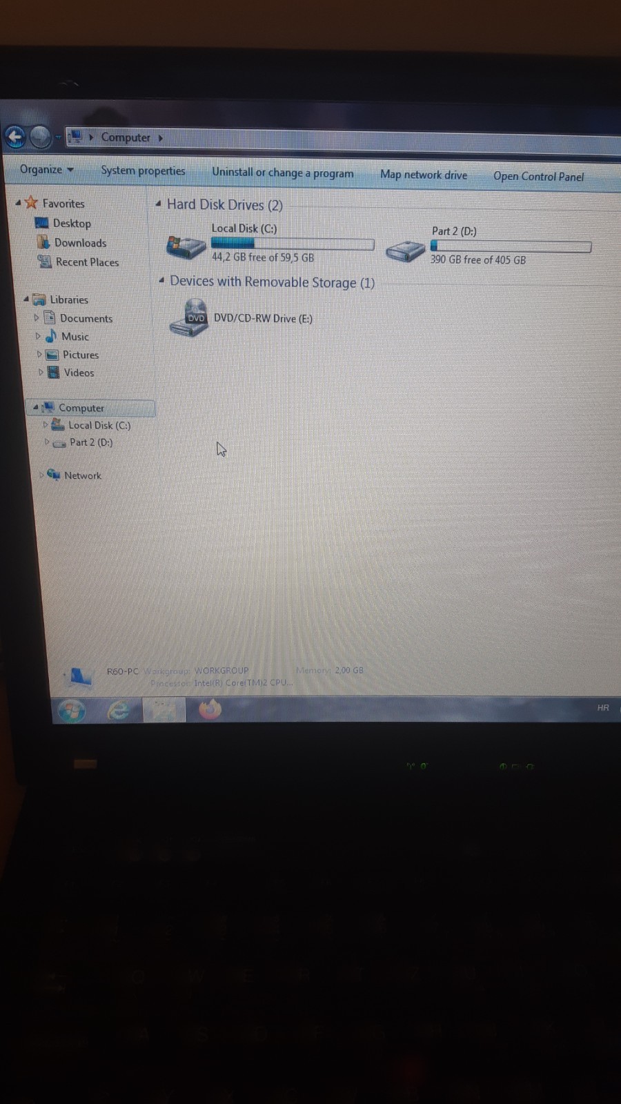 IBM ThinkPad R60 Core 2 Duo 15″ Windows 7 Ultimate