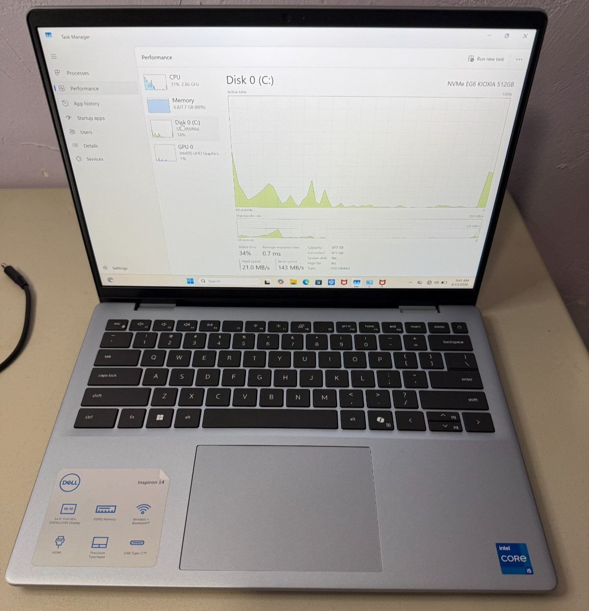 Dell Inspiron 14 P185G 14″ i5-1334U 1.3GHz Ice Blue 8GB RAM 512GB SSD WIN 11