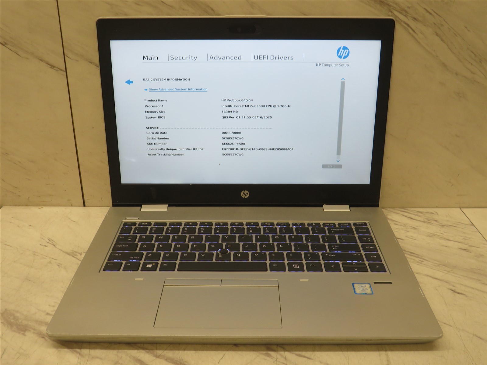 HP ProBook 640 G4 16GB RAM Intel Core i5-8350U@1.70GHz 14″