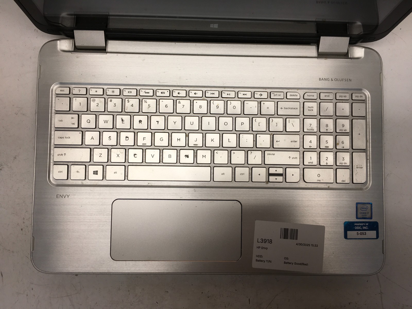 HP Envy 15-U493CL Intel Core i7-7th gen NO HDD No Batt