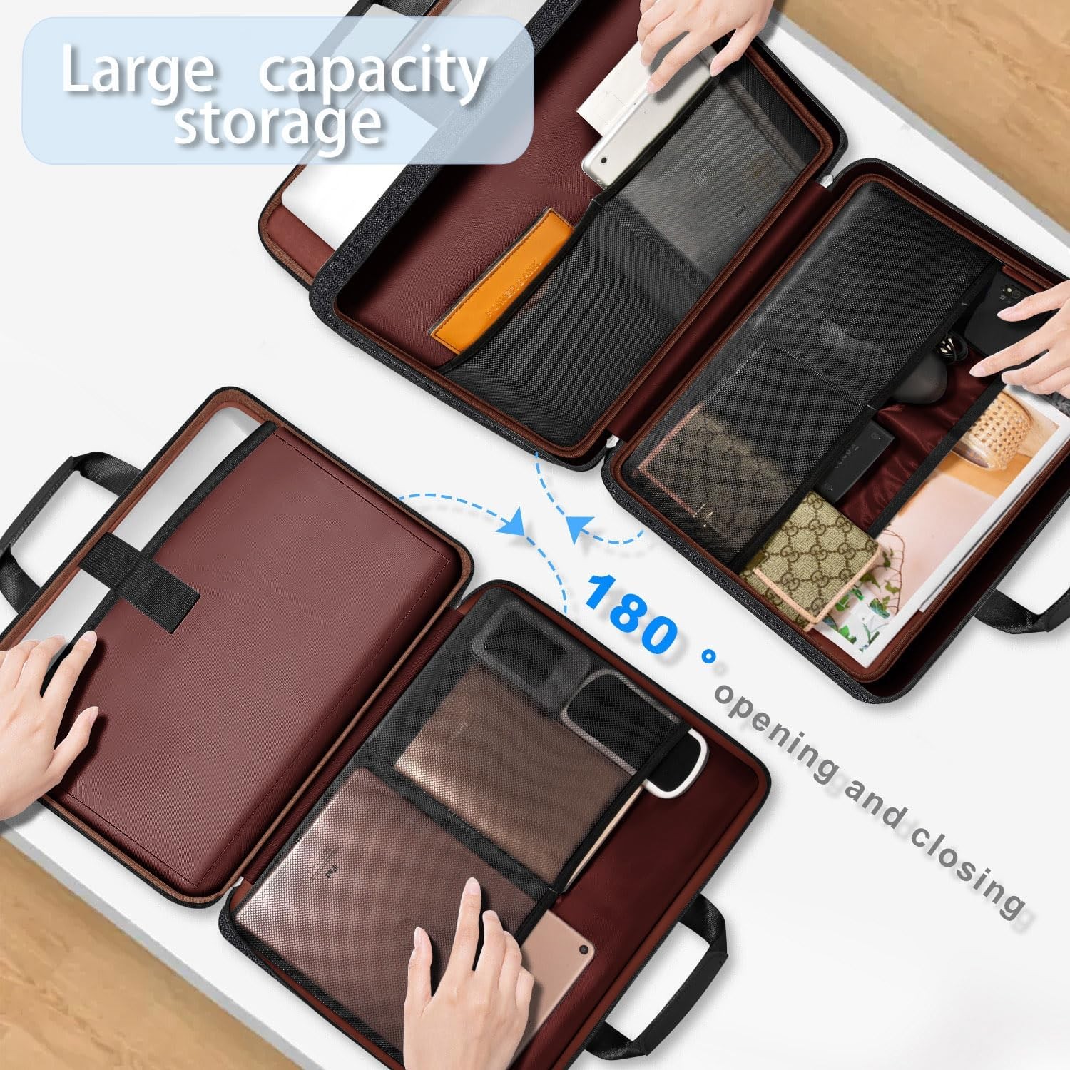Expandable Multi-Pocket Sleeve Hand Bag for 15 15.6 16 Inch Laptops
