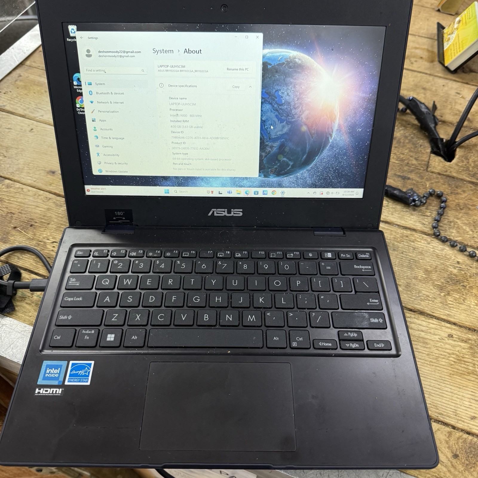 Asus Celeron N100 4GB 128GB 11.6″ Windows 11 BR1102cg Laptop PC Computer Black