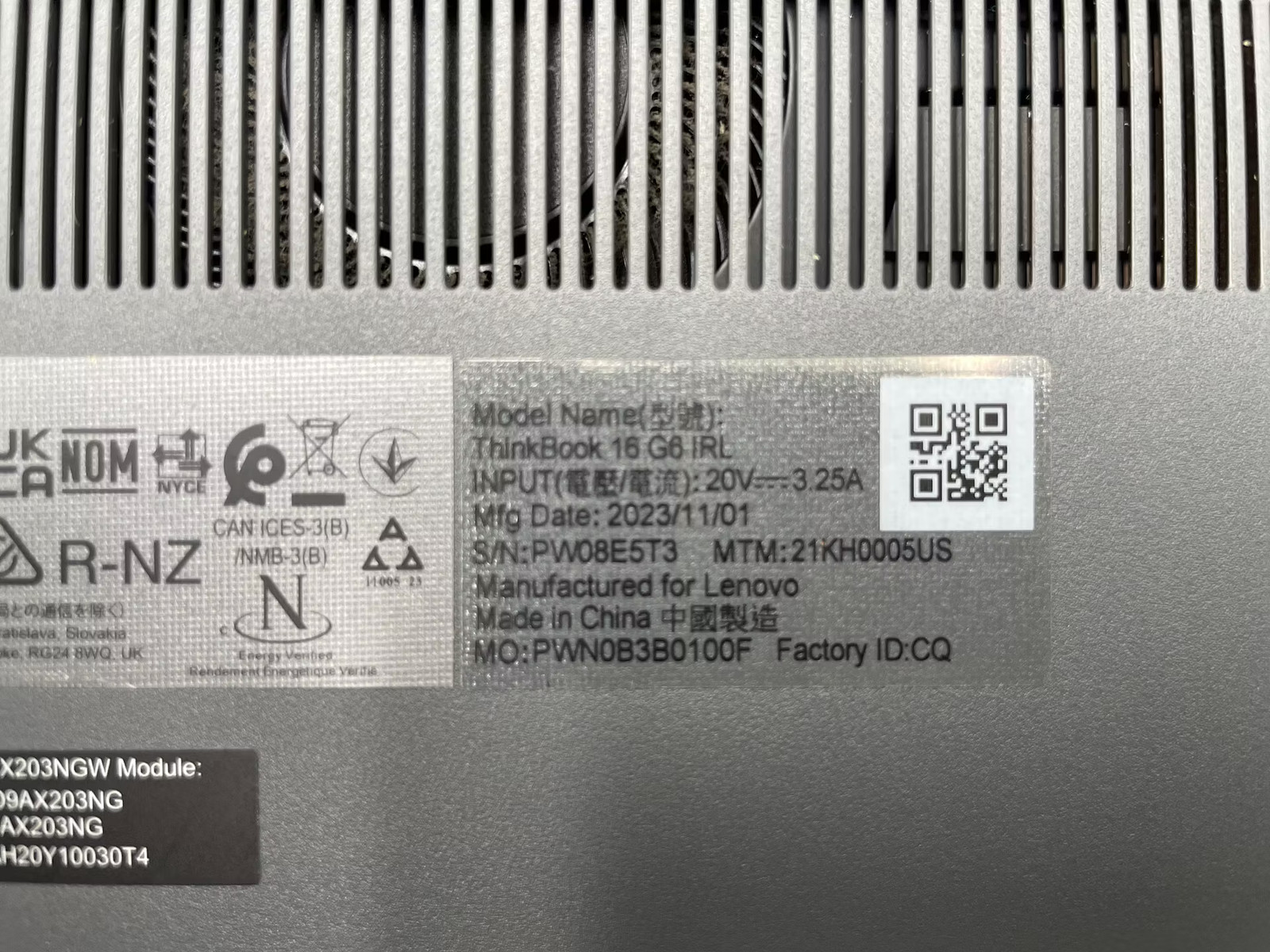 LENOVO ThinkBook 16 G6 IRL Used 16″ (i5-1335U-16GB-256 GB NVMe)