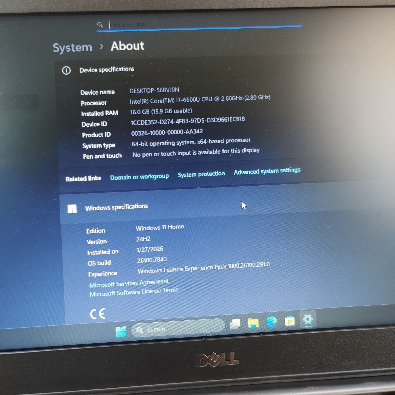 Dell Latitude 7280 I7-6600U 256GB M.2 16GB RAM Win11Home – NO AC ADAPTER