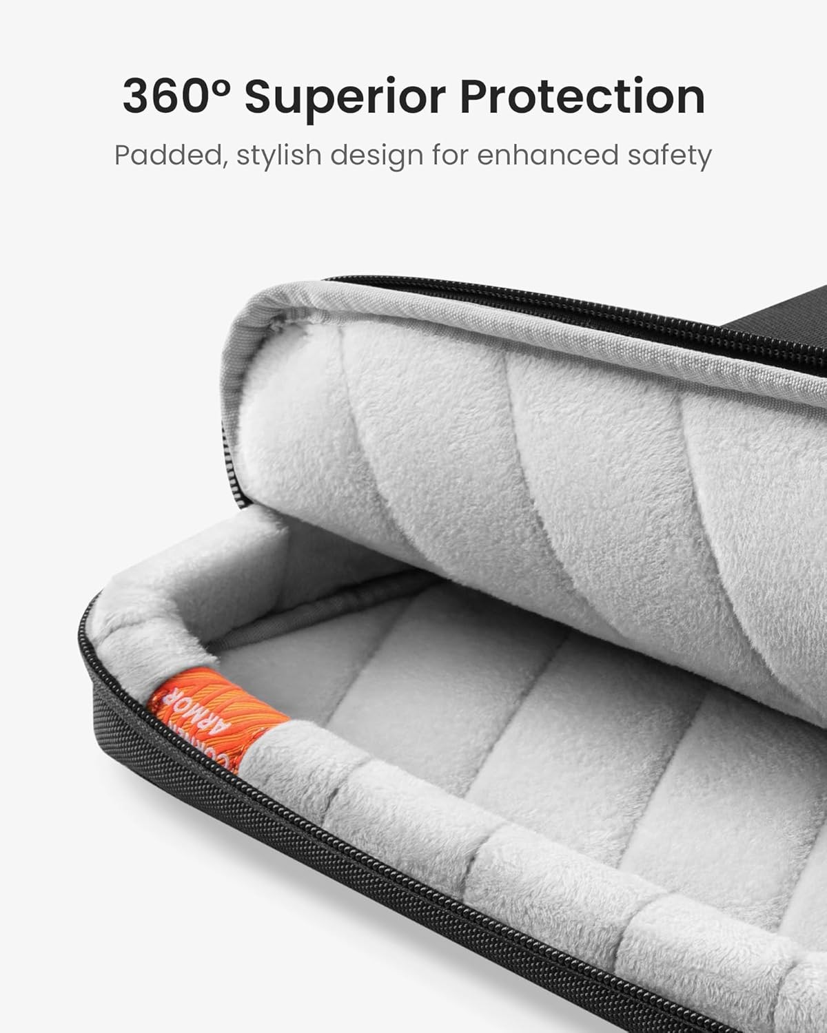 360 Degree Laptop Sleeve for 15-Inch MacBook Air M5/A3448, M4/A3241, Black Case