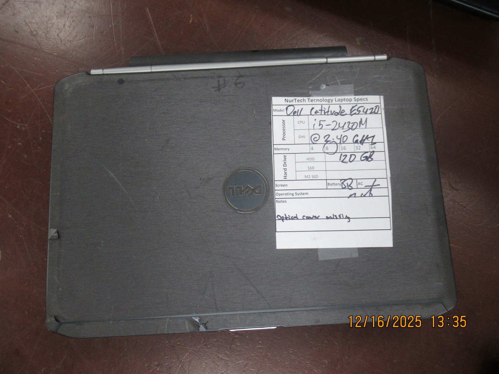 Lot of 2 Dell Latitude E5420 14″ i5-2430M 2.40GHz 8GB 120GB Laptop +AC [BadBttry