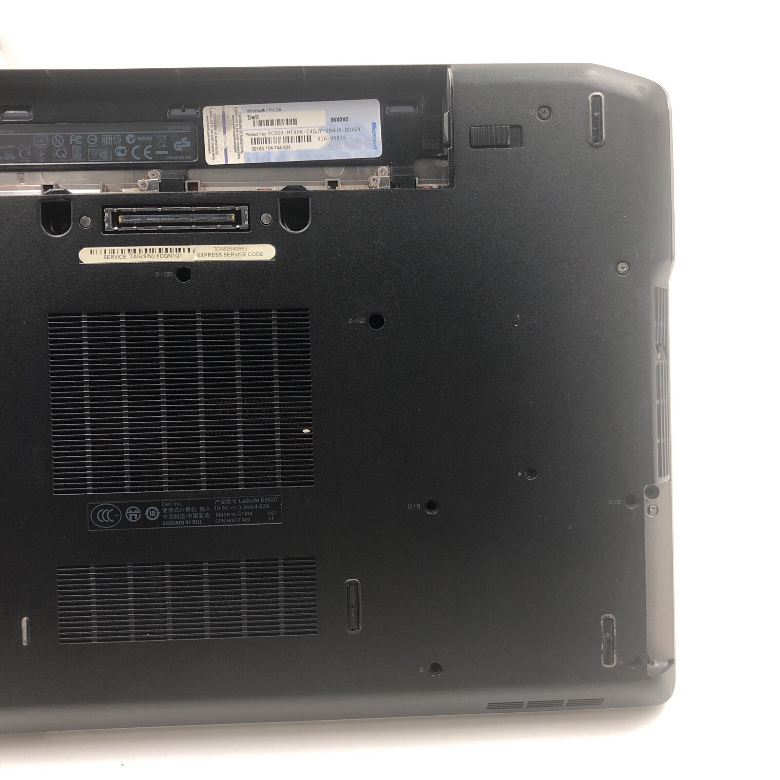 Dell Latitude E6520 Laptop Intel i5-2410M 2.3GHZ 4GB NO HDD/OS/Battery/Caddy