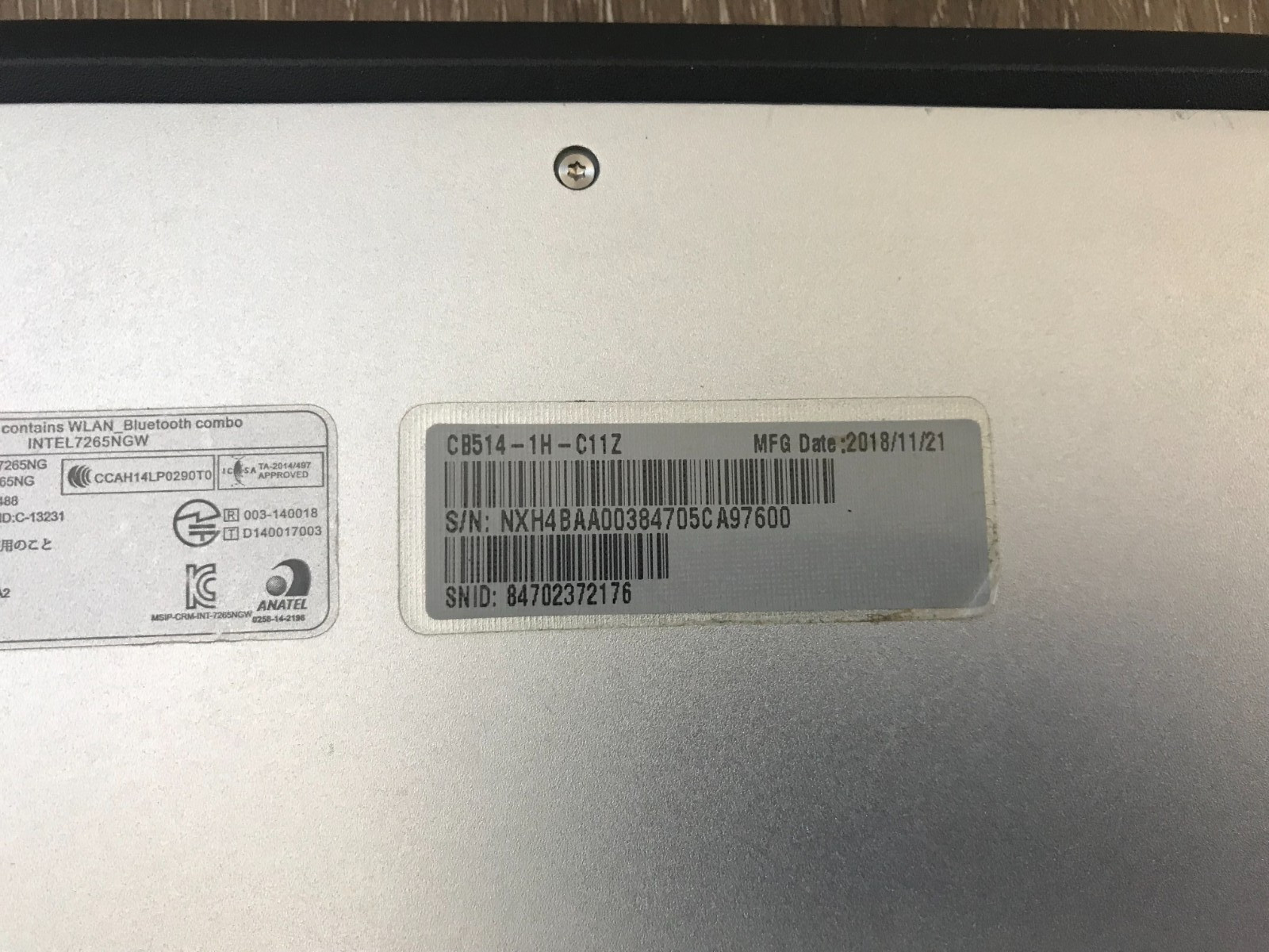 Acer CB514-1H-C11Z Chromebook 14″ Full HD Intel Celeron N3350 4GB RAM 32GB SSD