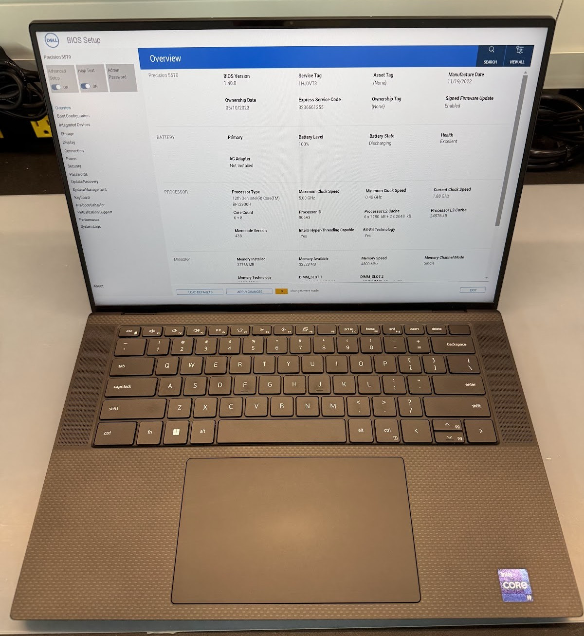 DELL PRECISION 5570 15″ I9-12900H 2TB SSD 32GB RAM WIN11 RTX A2000 8GB LAPTOP C