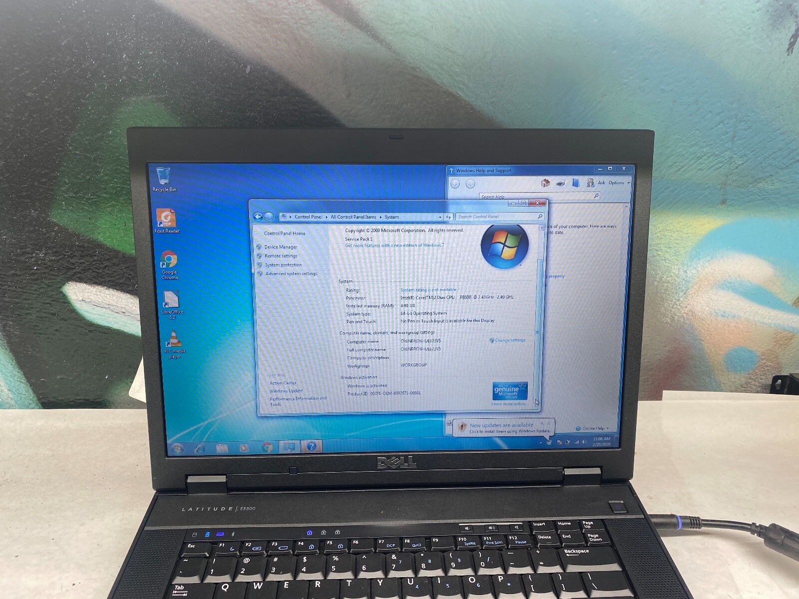 Dell E5400 14″ Laptop Core 2 Duo – 2GB – 80GB – Windows 7 – TESTED COMPLETE