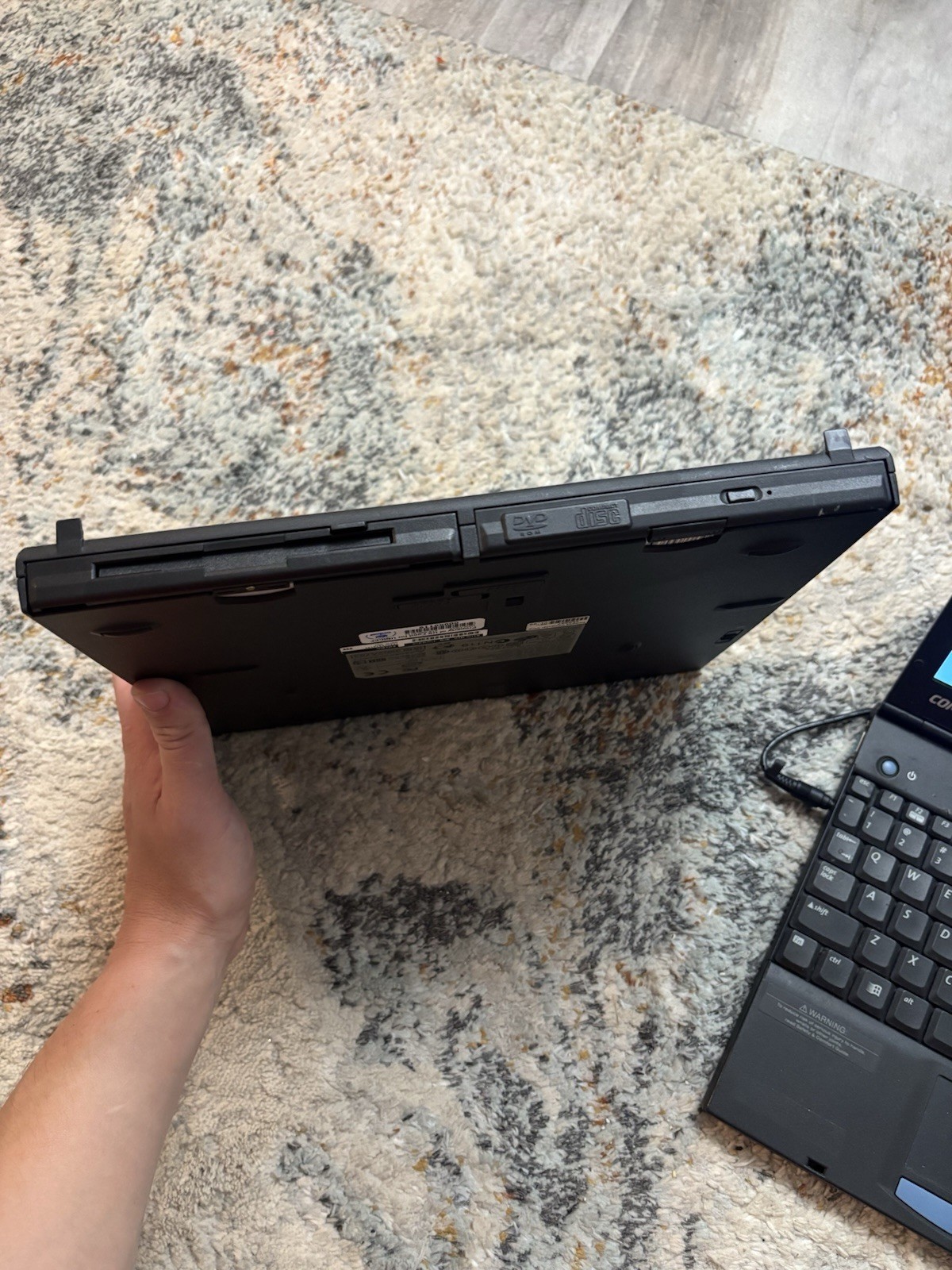 Vintage Compaq Evo N410c Laptop w/ Docking Station & Case Windows XP Tested