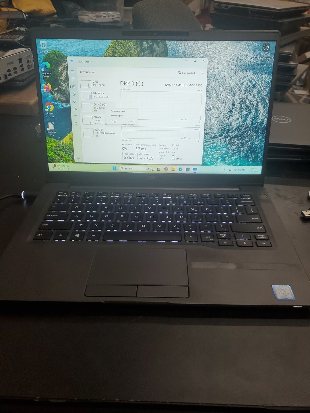 Dell Latitude 7400 14″ i5-8365U 8GB 256gb SSD Laptop W11P 123125-2