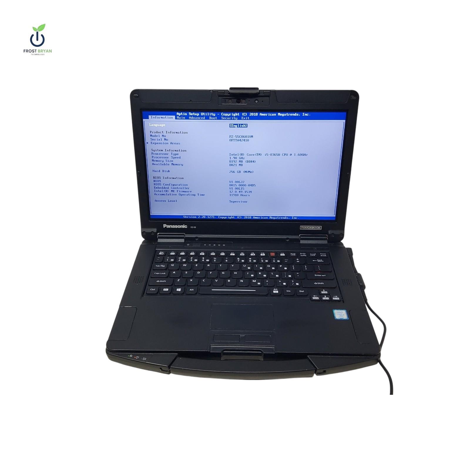 PANASONIC FZ55-1 Laptop i5-8365U@1.60GHz 8 GB 256 GB No OS