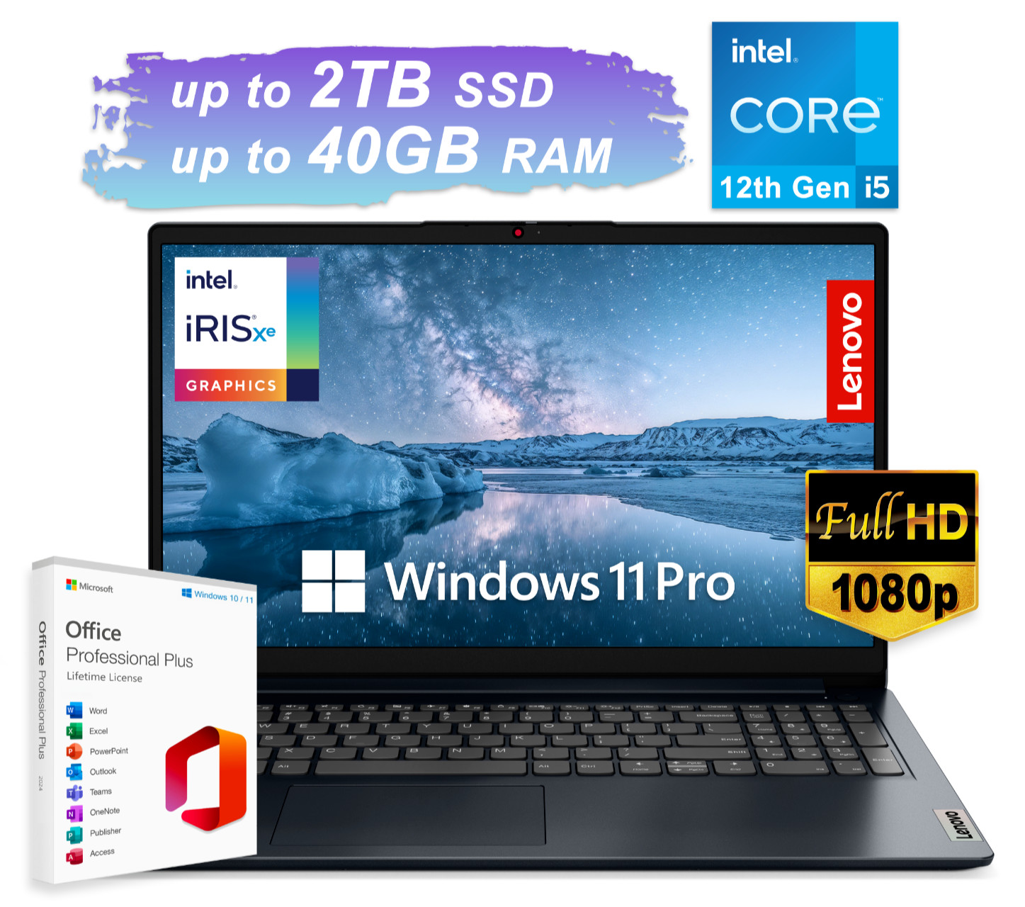 2026 Lenovo IdeaPad Laptop 15.6″ FHD 10-Core Intel i5-1235U To 40GB RAM 2TB SSD