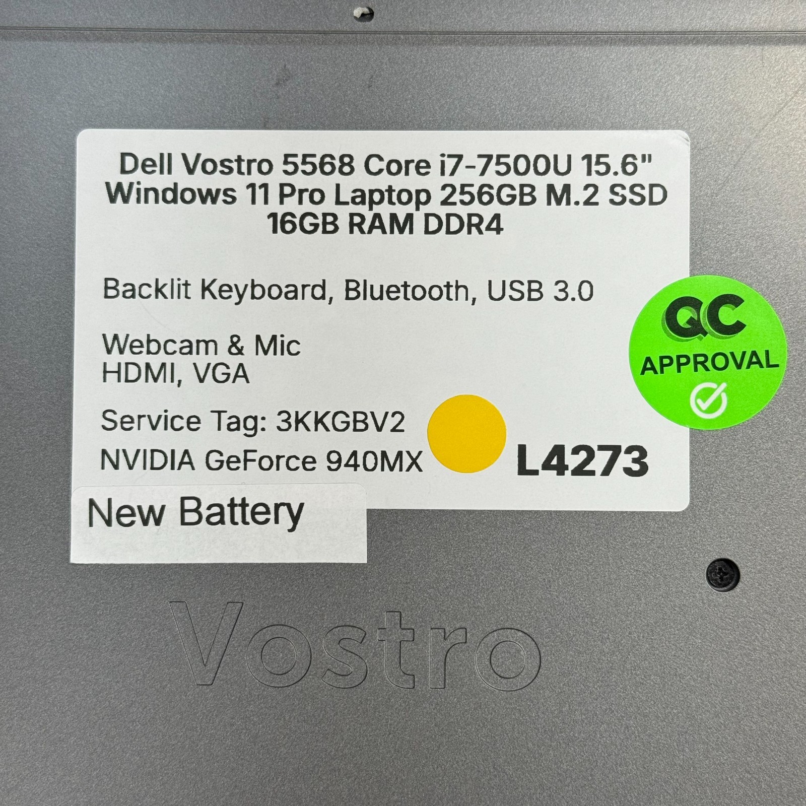 Dell Vostro 5568 i7-7500U 15.6″ Windows 11 Pro Laptop 256GB SSD 16GB *SEE PICS