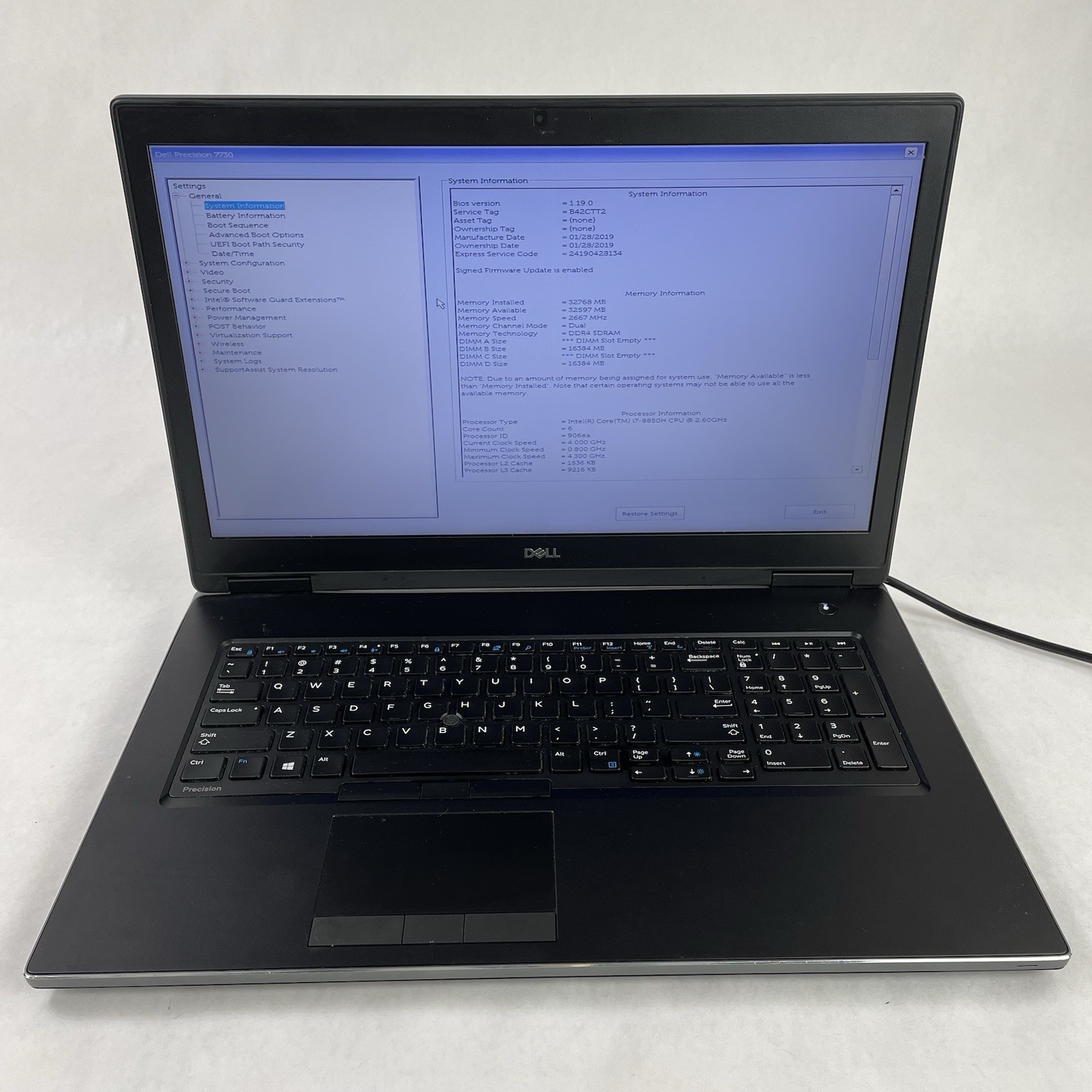 Dell Precision 7730 17.3″ i7-8850H 2.6GHz 32GB RAM NVIDIA No SSD No OS Dent Edge