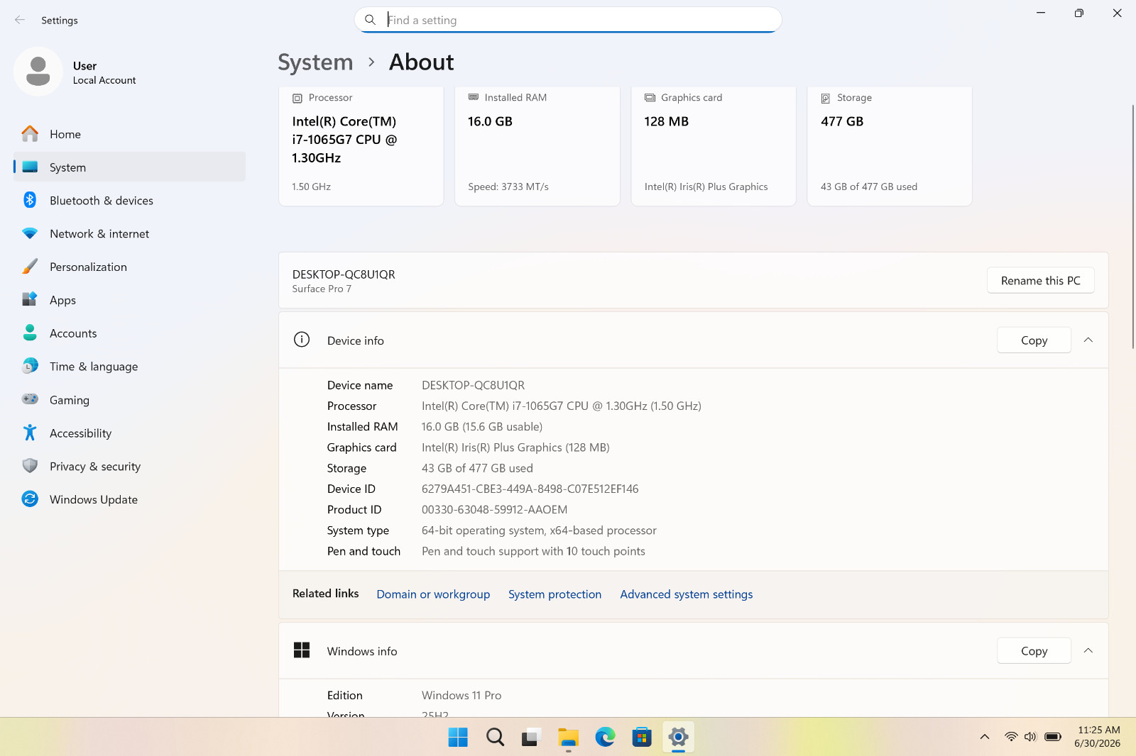 Microsoft Surface Pro 7 12.3″| i7-1065G7 | 16GB RAM | 512GB NVMe | W11Pro
