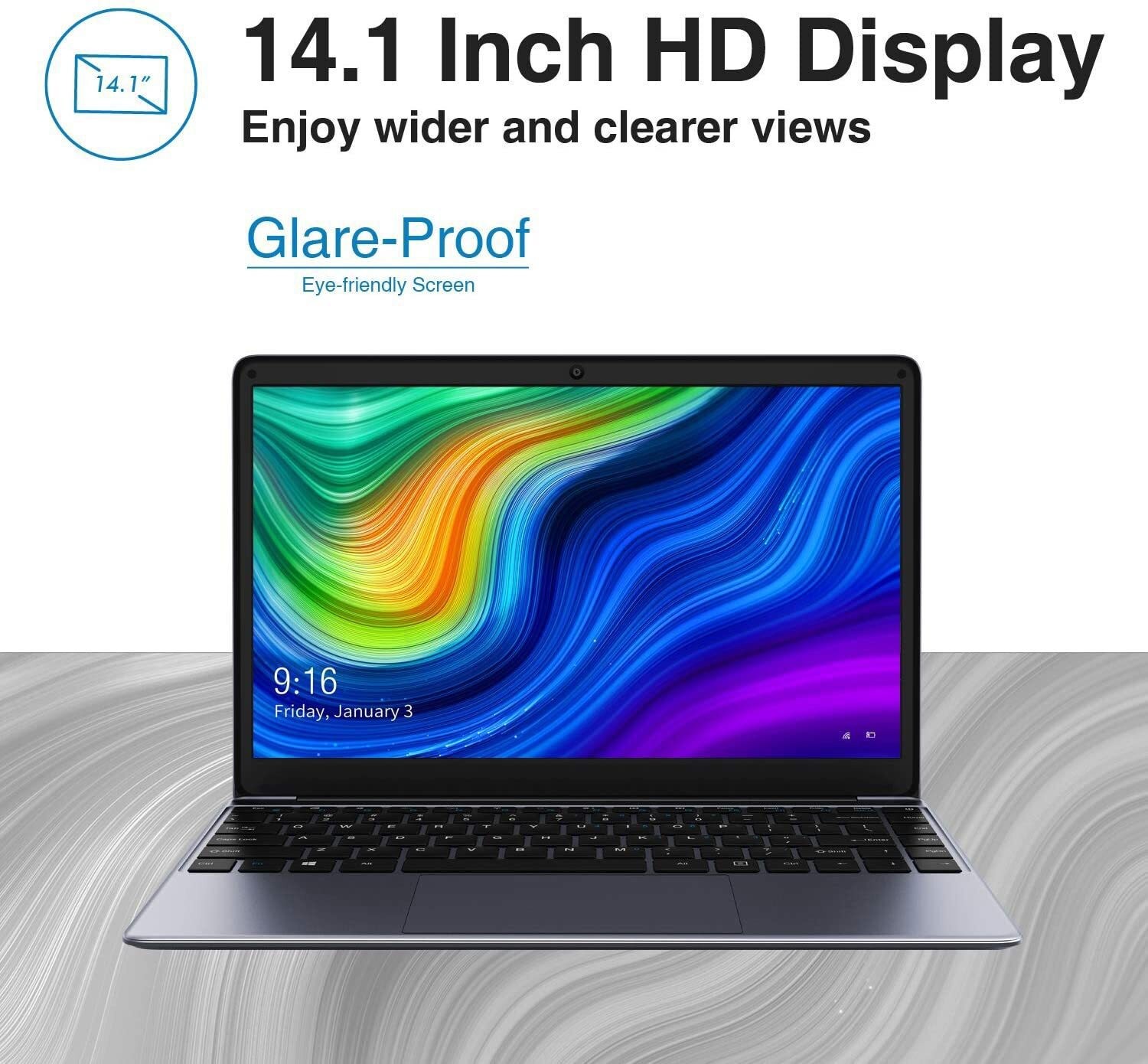 CHUWI HeroBook Pro 14.1″ Windows 11 Laptop Intel N4020 8/12/16GB RAM 256GB SSD