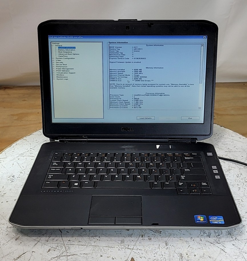 DELL LATITUDE E5430 NON-VPRO Laptop Intel I5-3230M 4GB SEE NOTES