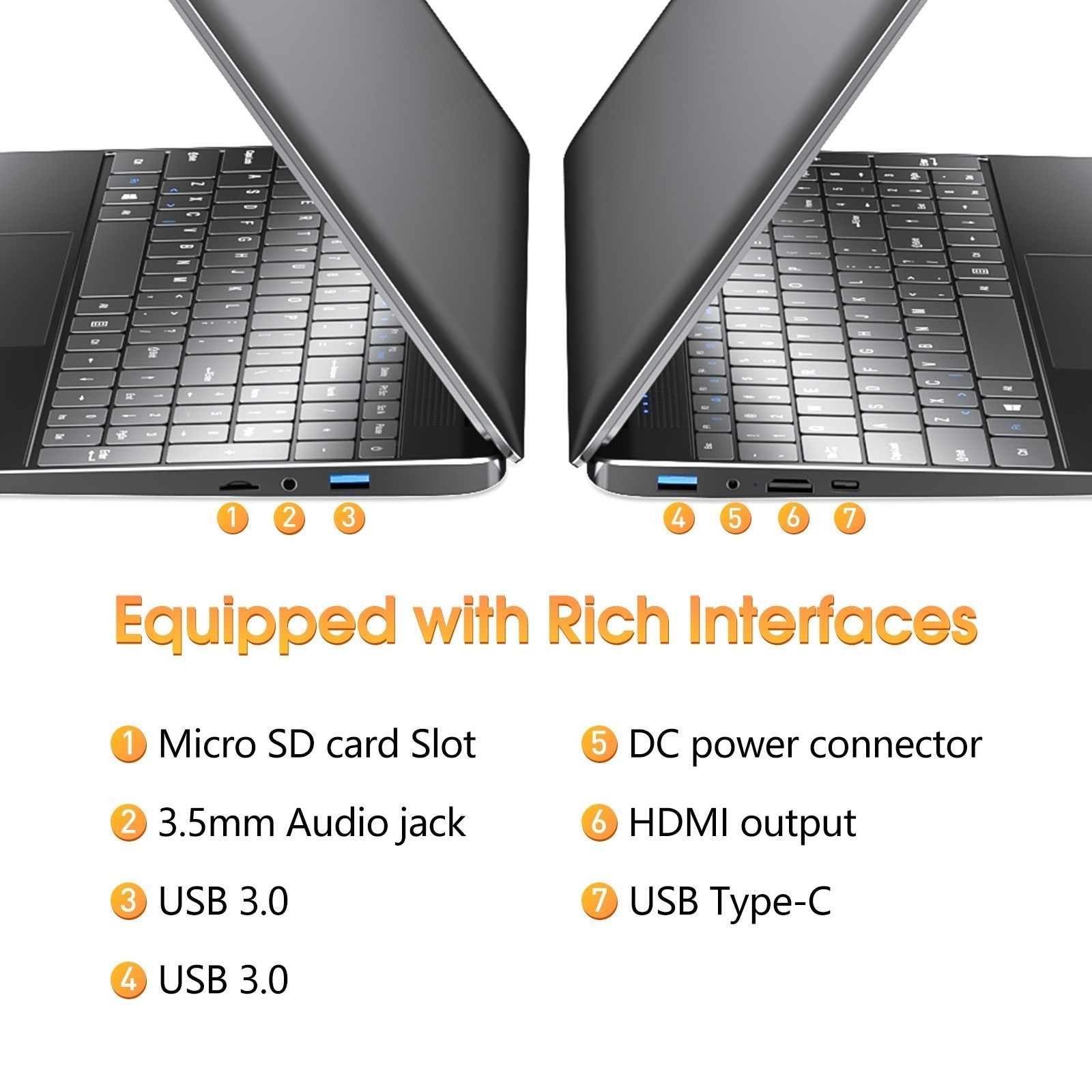 15.6 inch Laptop 8GB DDR4 256GB 512GB SSD Intel Celeron Up to 2.5GHz 7000 mAh