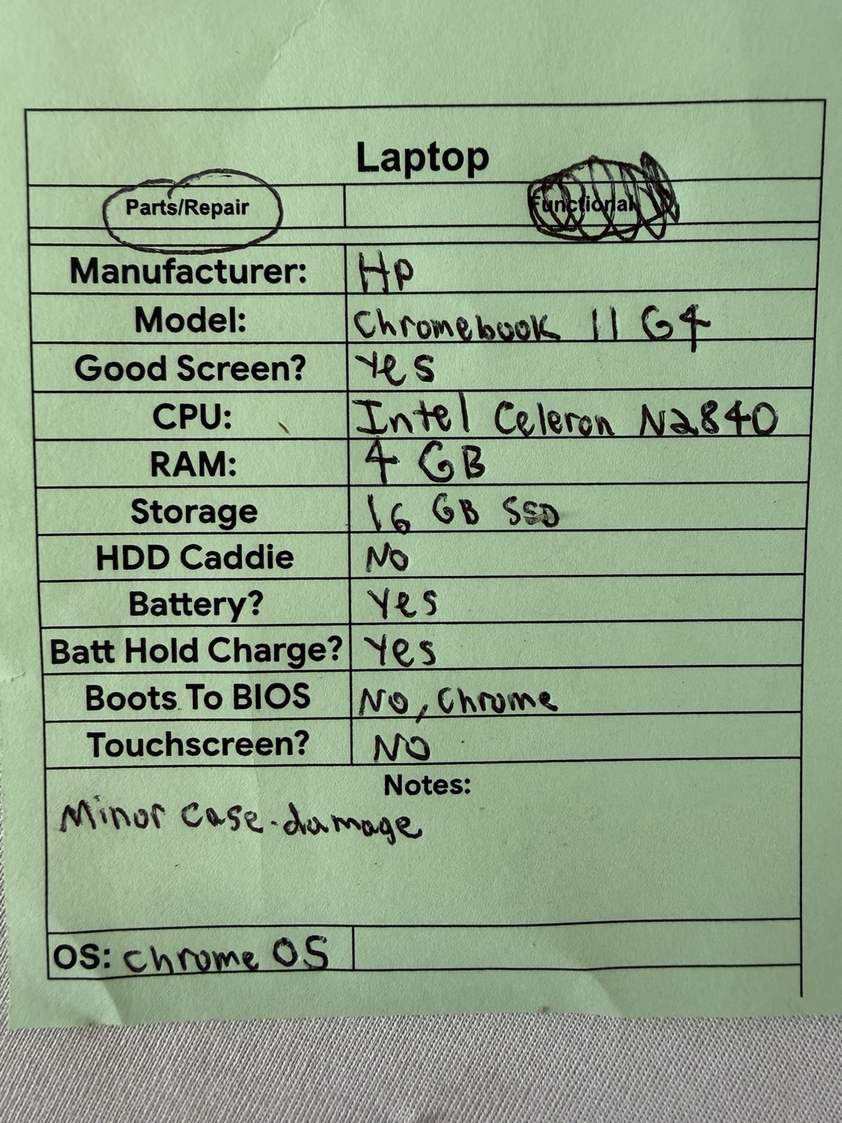 HP Chromebook 11 G4 Laptop – Good Screen – Intel Celeron N2840 – Read Des