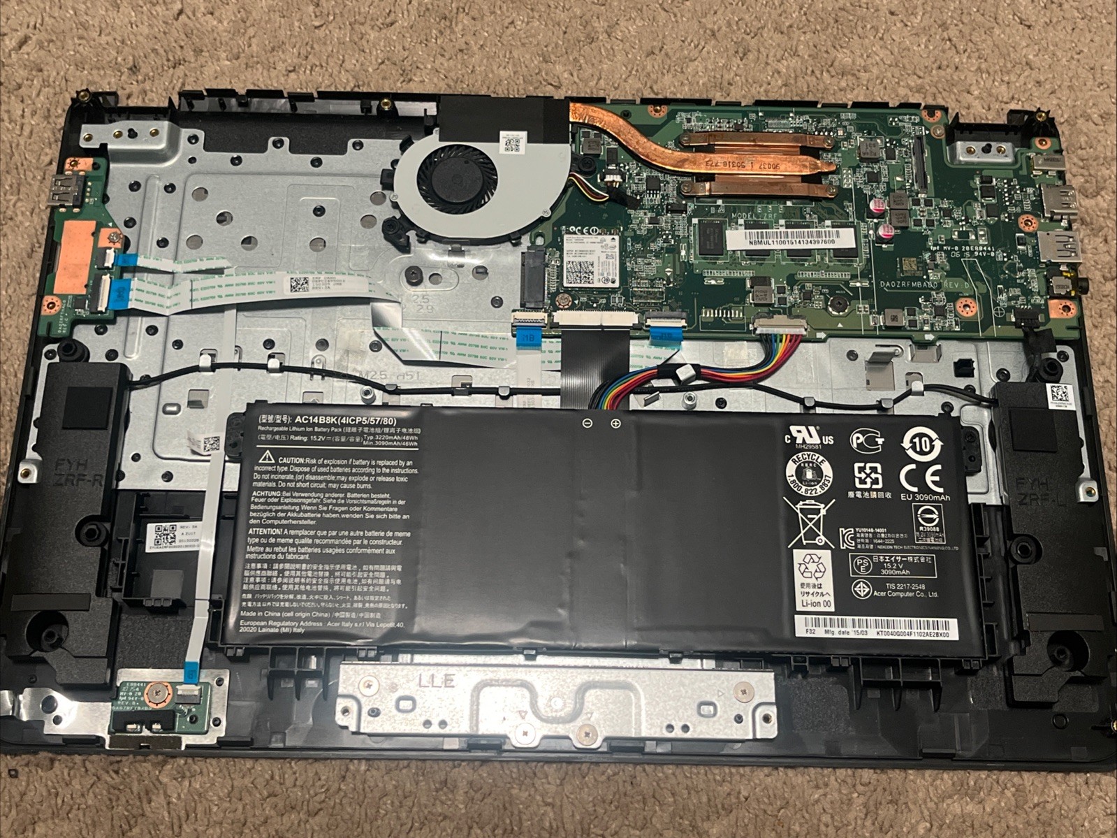 Acer Chromebook C910 C910-C37P CB5-571 Motherboard Intel Celeron 3205U 4GB @2L13