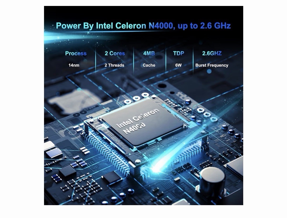 Saintdise Laptop Computer 14” Dual-Core Cerelon N4000 6GB RAM 128GB SSD (T6)