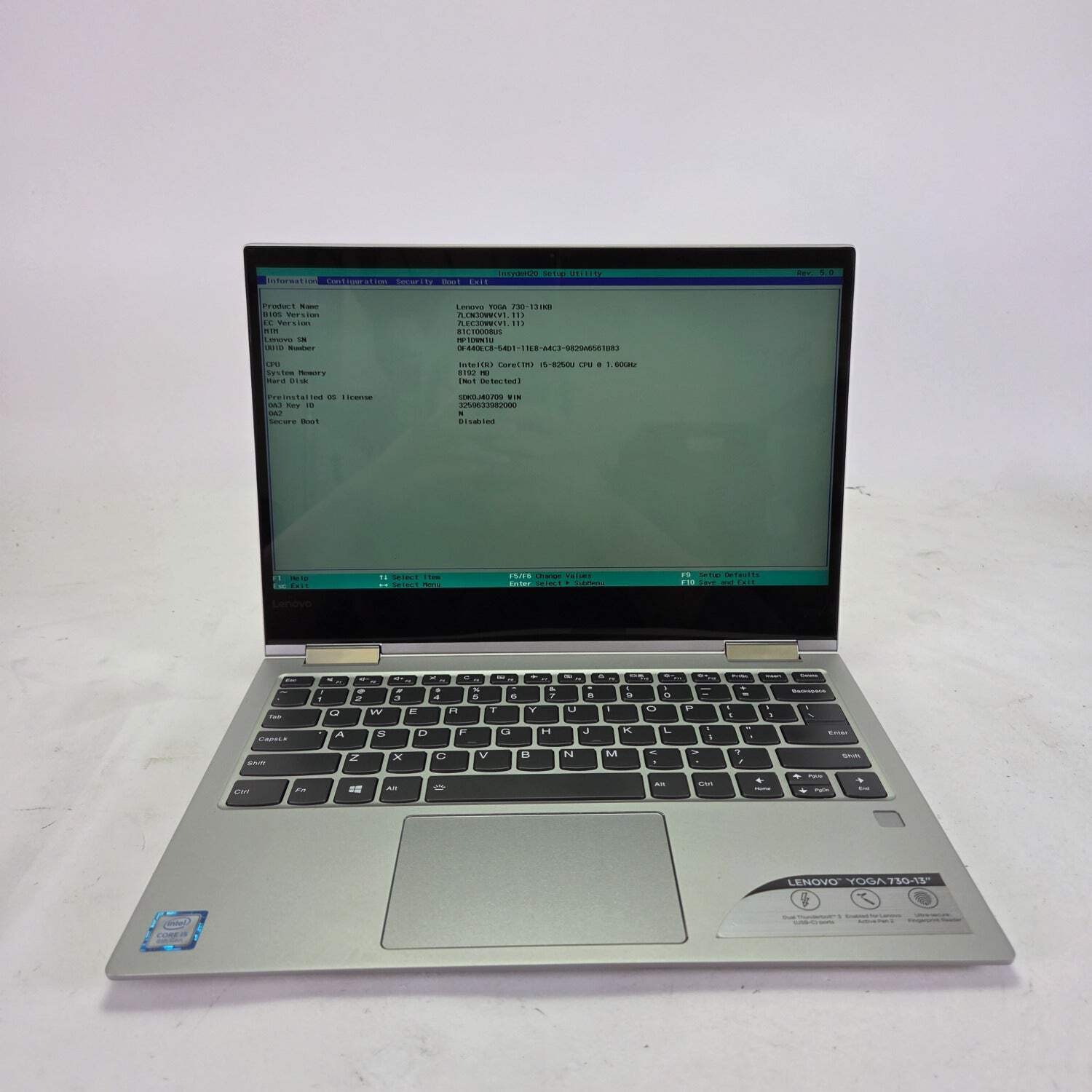 Lenovo Yoga 730 13 13.3″ i5-8250U 1.6GHz 8GB RAM