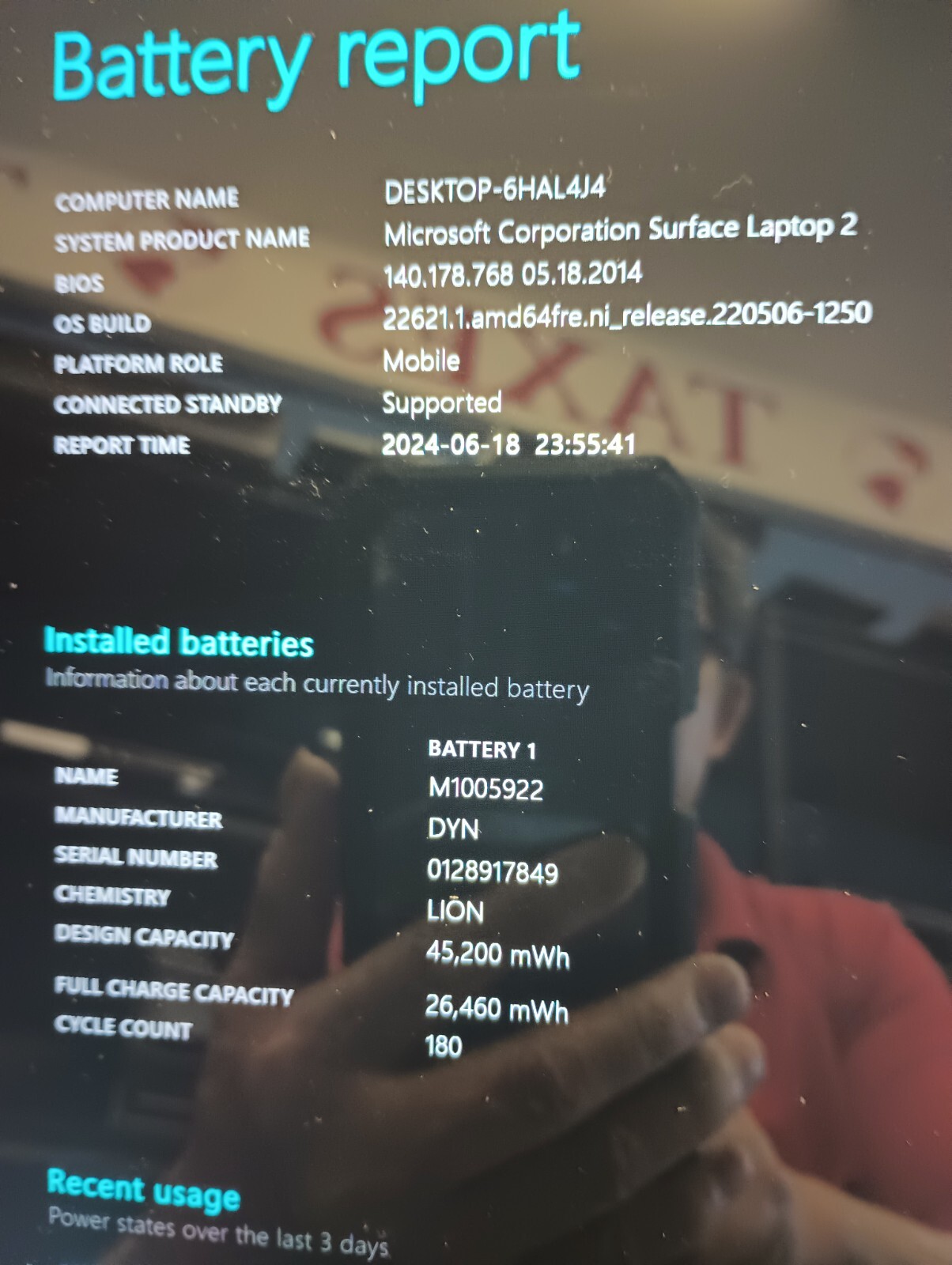 6191Surface Laptop 2 w/charger.i5 8th gen(4 cores).8GB.128GB NVMe.13.5″2K touch.