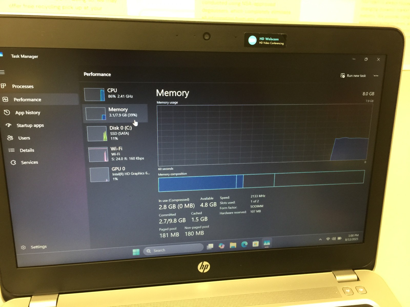 HP ProBook 440 G4 14″ Core i5 7th gen 2.50GHz, 8 GB RAM 256 GB SSD WIN 11 PRO