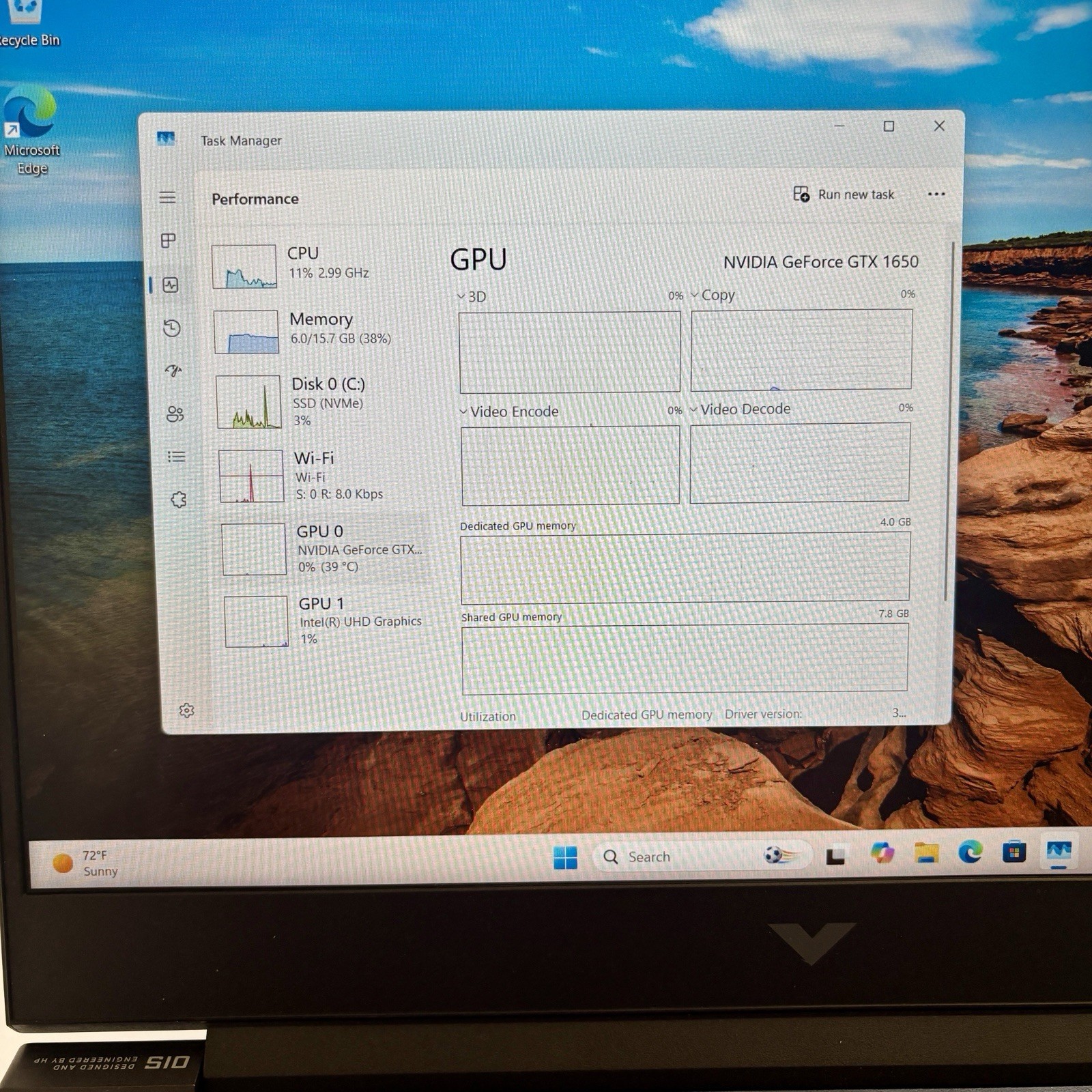 HP Victus 15-FA0031DX 15.6″ Core i5-12450H GeForce GTX 1650 8GB RAM 512GB NVMe